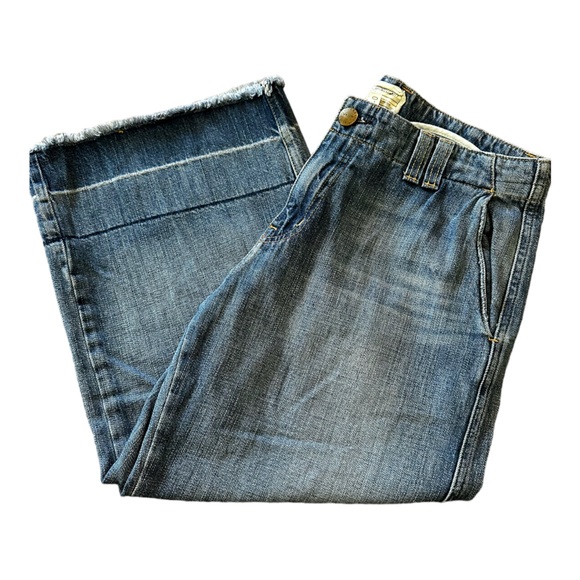 Anthropologie Current/Elliot wide leg crop raw hem jean size 29 - Picture 3 of 6